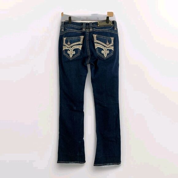 Rock Revival Stretch Women's 30 Demin Barby Boot Cut Jeans Faux Flap Pockets